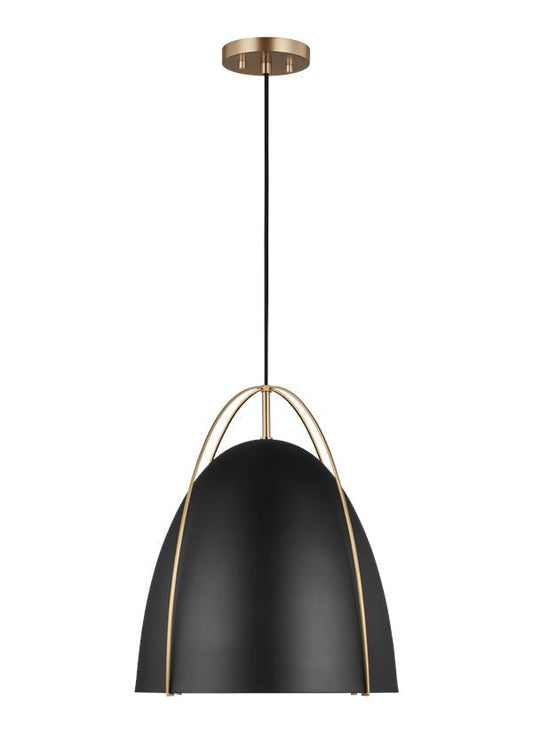 Visual Comfort Studio Sean Lavin Norman Large One Light Pendant in Satin Brass 6651701-848