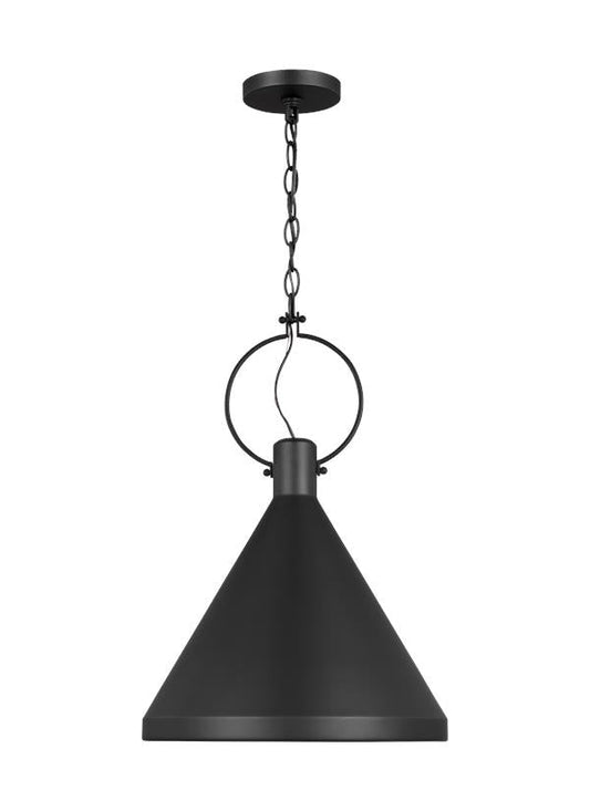 Visual Comfort Studio Suzanne Kasler Lyon Medium One Light Pendant in Midnight Black 6684901EN3-112