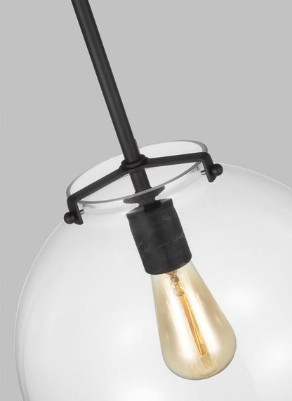 Visual Comfort Studio Thomas O'Brien Kate One Light Sphere Pendant in Midnight Black 6692101-112