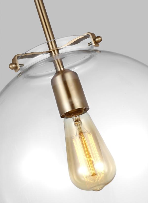 Visual Comfort Studio Thomas O'Brien Kate One Light Sphere Pendant in Satin Brass 6692101-848