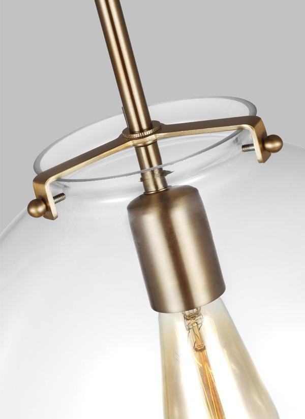 Visual Comfort Studio Thomas O'Brien Kate One Light Sphere Pendant in Satin Brass 6692101-848