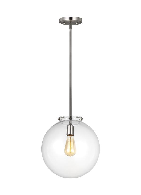 Visual Comfort Studio Thomas O'Brien Kate One Light Sphere Pendant in Brushed Nickel 6692101-962