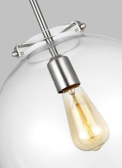 Visual Comfort Studio Thomas O'Brien Kate One Light Sphere Pendant in Brushed Nickel 6692101-962