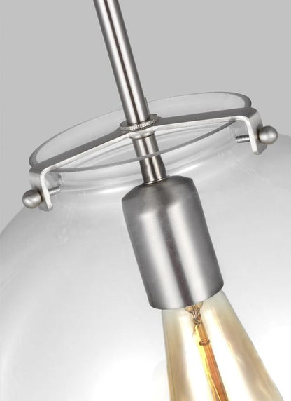 Visual Comfort Studio Thomas O'Brien Kate One Light Sphere Pendant in Brushed Nickel 6692101-962