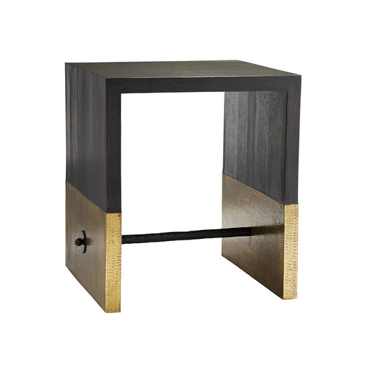 Arteriors Home Lyle Side Table in Black and Antique Brass 6851