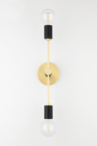 SPECIAL BUY: Mitzi 2 Light Wall Sconce in Aged Brass/Black H178102-AGB/BK