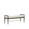 Currey & Co. Perrin Black Bench, Finn Natural 7000-0052