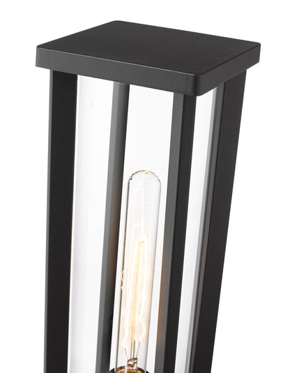 Z-Lite Glenwood 1 Light Outdoor Pier Mounted Fixture in Black 586PHMS-SQPM-BK