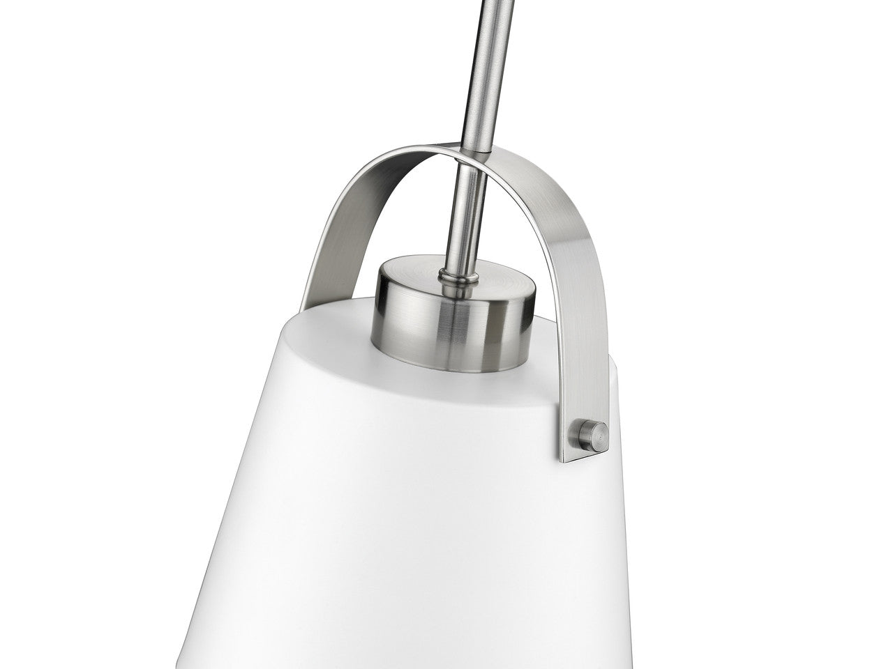 Z-Lite Z-Studio 1 Light Pendant in Matte White + Brushed Nickel 726MP-MW+BN