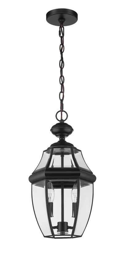 Z-Lite Westover 2 Light Outdoor Chain Mount Ceiling Fixture in Black 580CHM-BK