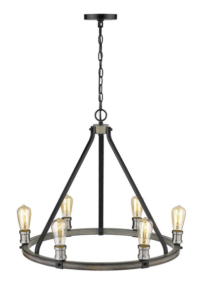 Z-Lite Kirkland 6 Light Chandelier in Ashen Barnboard 472-6ABB