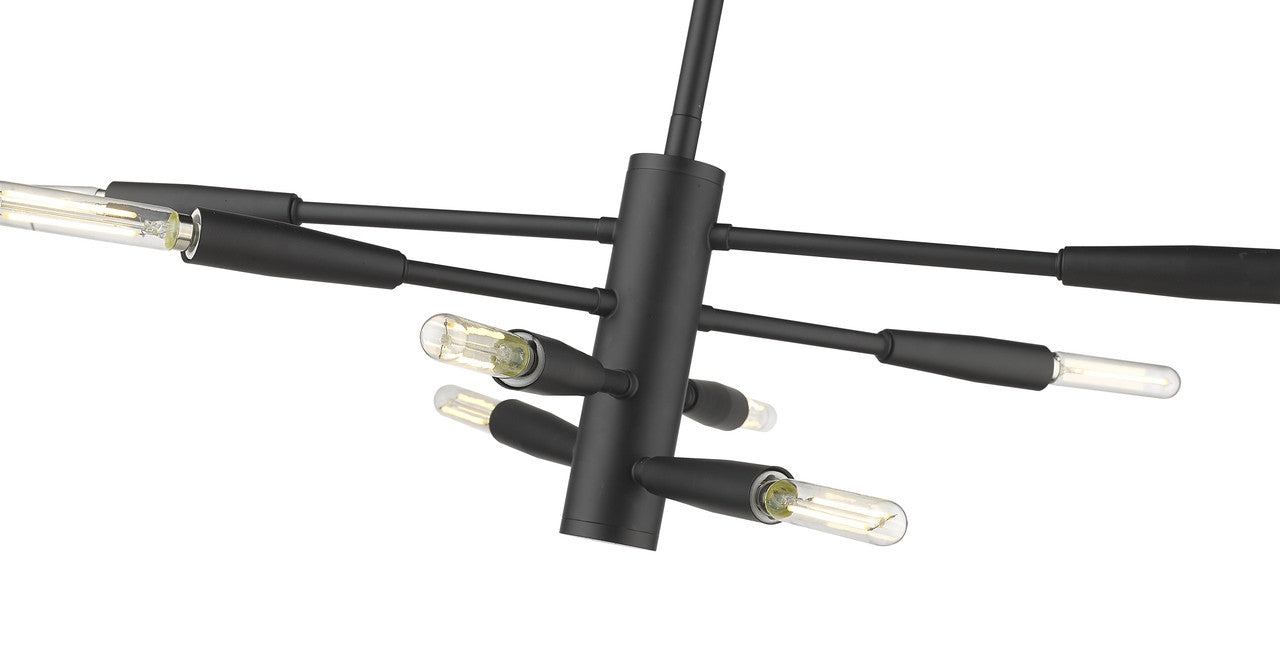 Z-Lite Ascension 8 Light Chandelier in Matte Black 737-8MB