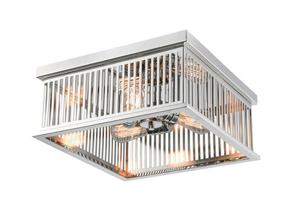 Z-Lite Camellia 3 Light Flush Mount in Polished Nickel 333F3PN