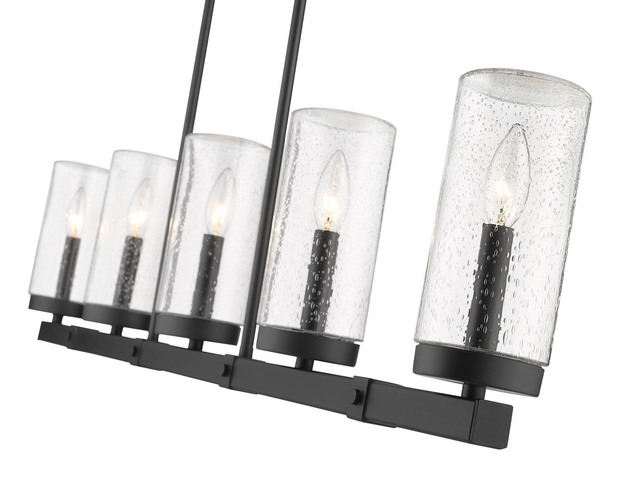 Z-Lite Marlow 5 Light Outdoor Linear Chandelier in Matte Black 589-5L-BK