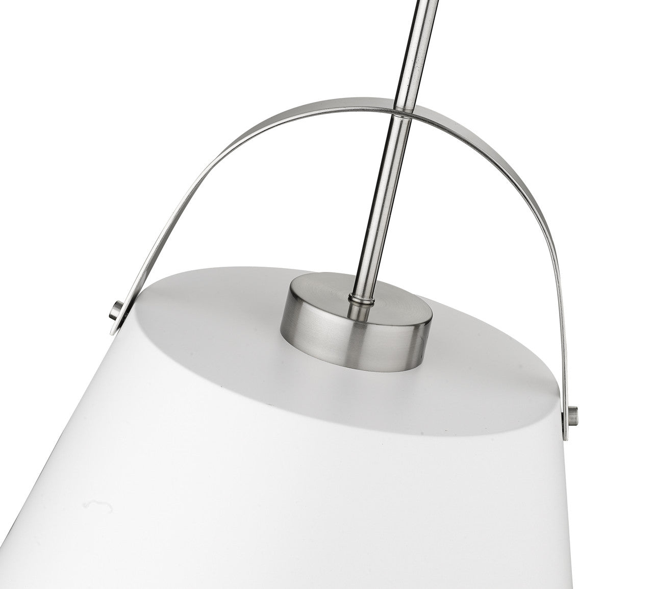 Z-Lite Z-Studio 1 Light Pendant in Matte White + Brushed Nickel 726P18-MW+BN