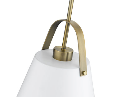 Z-Lite Z-Studio 1 Light Pendant in Matte White + Heritage Brass 726P-MW+HBR