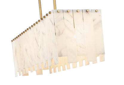 Z-Lite Viviana 5 Light Linear Chandelier in Rubbed Brass 345-40L-RB