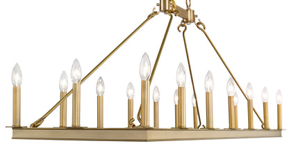 Z-Lite Barclay 16 Light Linear Chandelier in Olde Brass 482-16L-OBR