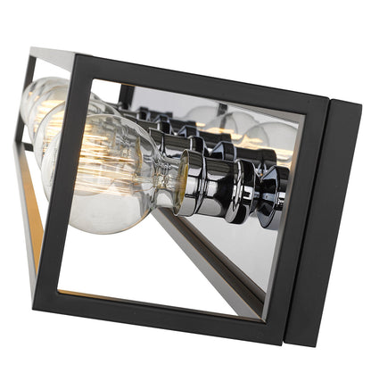 Z-Lite Kube 5 Light Vanity in Matte Black + Chrome 480-5V-MB-CH