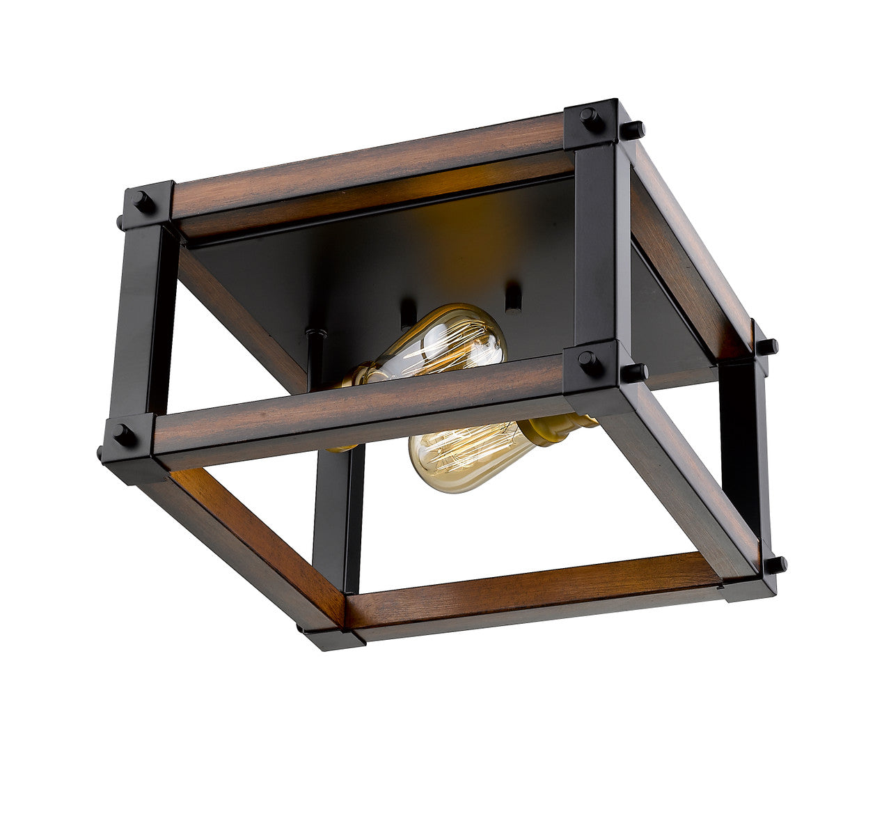 Z-Lite Kirkland 2 Light Flush Mount in Rustic Mahogany 472F2S-RM