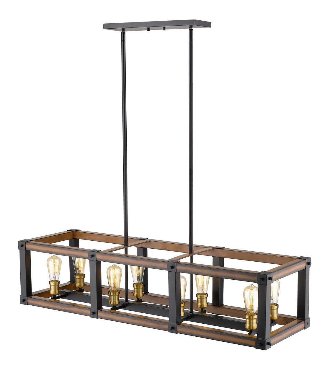 Z-Lite Kirkland 8 Light Linear Chandelier in Rustic Mahogany 472-8L-RM