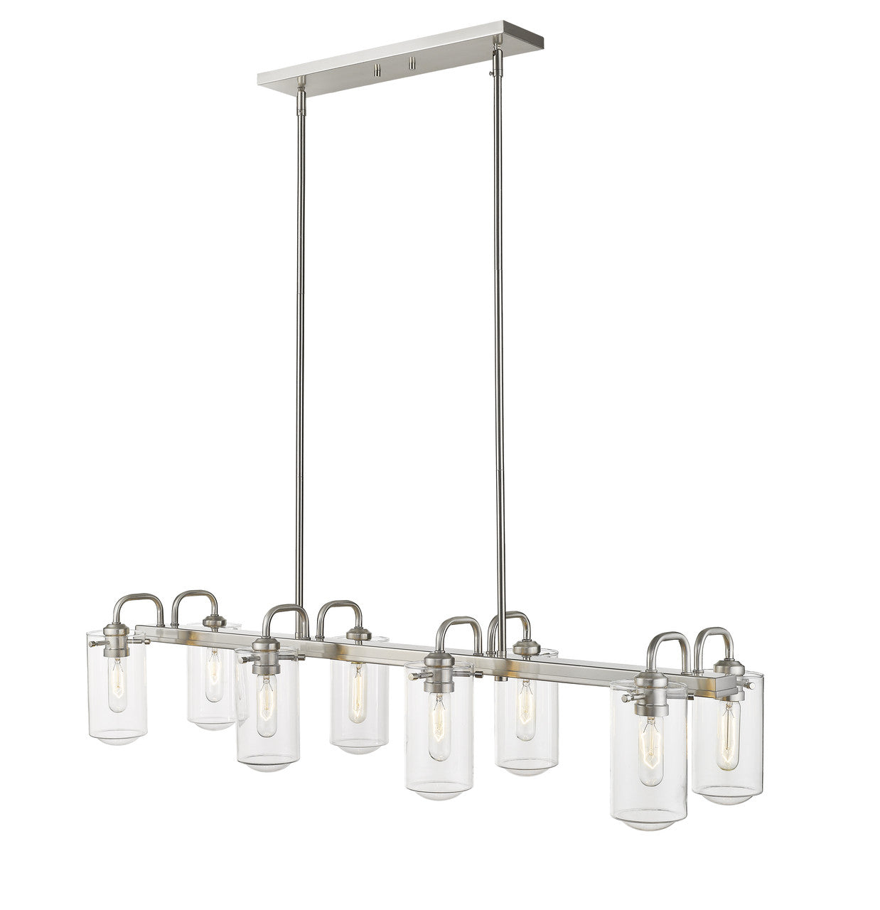 Z-Lite Delaney 8 Light Linear Chandelier in Brushed Nickel 471-8L-BN