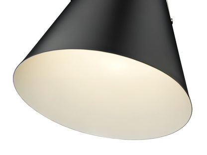 Z-Lite Z-Studio 1 Light Pendant in Matte Black + Brushed Nickel 726P-MB+BN