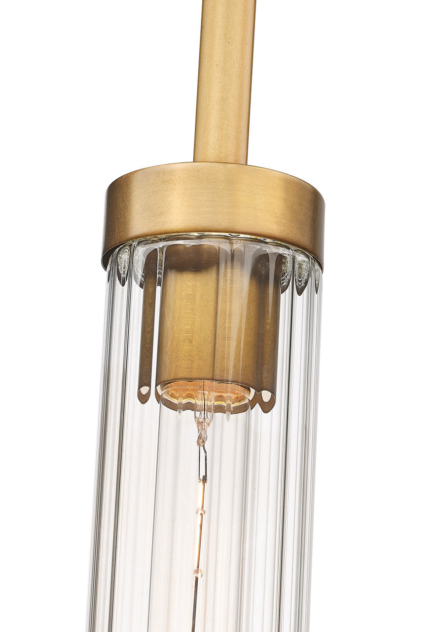 Z-Lite Beau 1 Light Pendant in Rubbed Brass 740P-ROD-RB