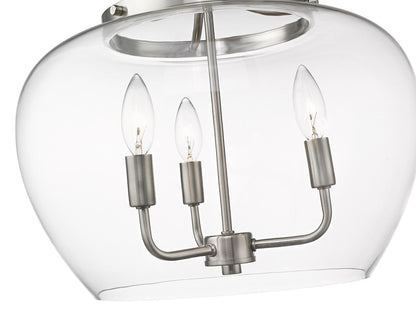 Z-Lite Joliet 3 Light Semi Flush Mount in Brushed Nickel 473SF-BN