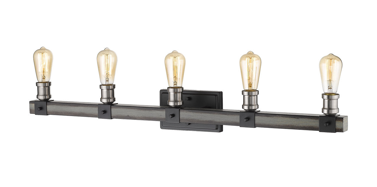 Z-Lite Kirkland 5 Light Vanity in Ashen Barnboard 472-5V-ABB