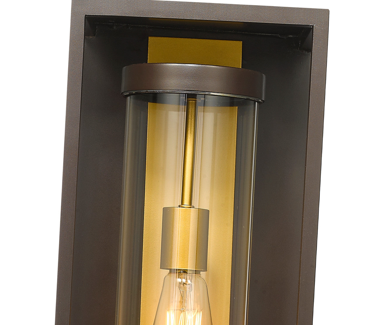 Z-Lite Dunbroch 1 Light Outdoor Wall Light in Deep Bronze + Outdoor Brass 584M-DBZ-OBS