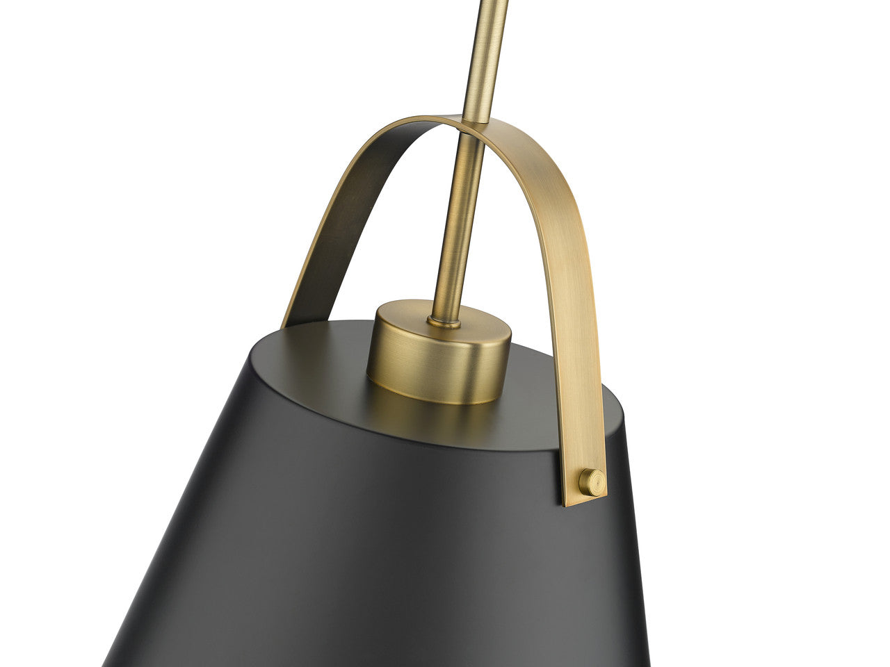 Z-Lite Z-Studio 1 Light Pendant in Matte Black + Heritage Brass 726P-MB+HBR