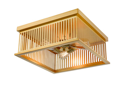 Z-Lite Camellia 3 Light Flush Mount in Brass 333F3BR