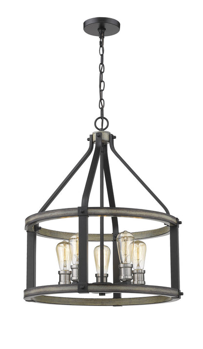 Z-Lite Kirkland 5 Light Chandelier in Ashen Barnboard 472-5D-ABB