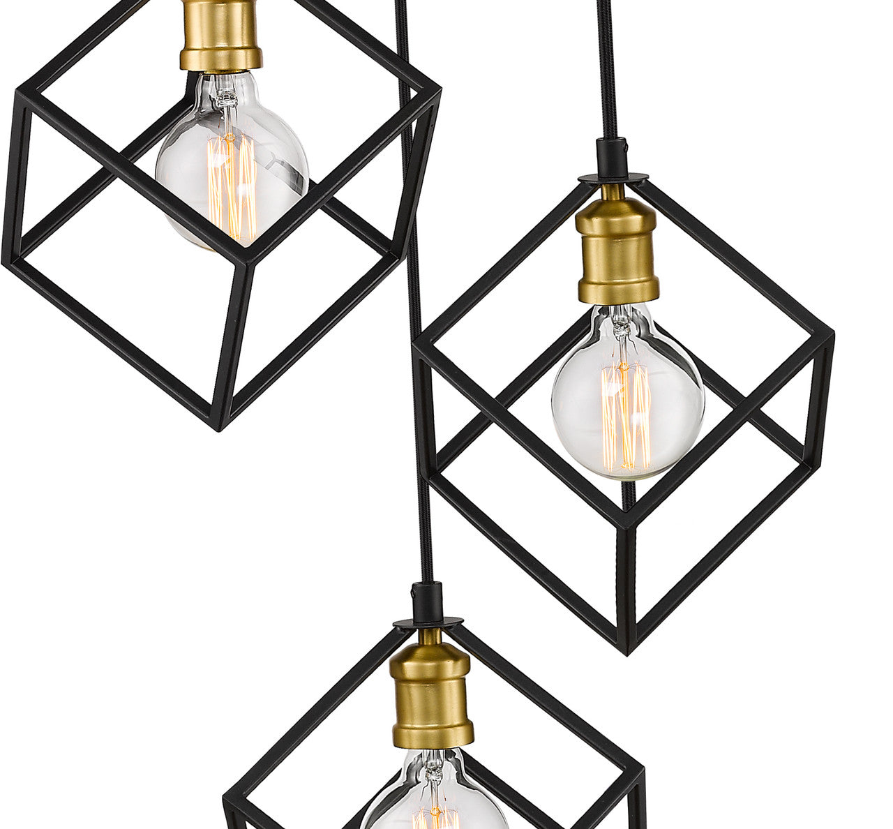 Z-Lite Vertical 3 Light Chandelier in Bronze + Olde Brass 478-3BRZ-OBR