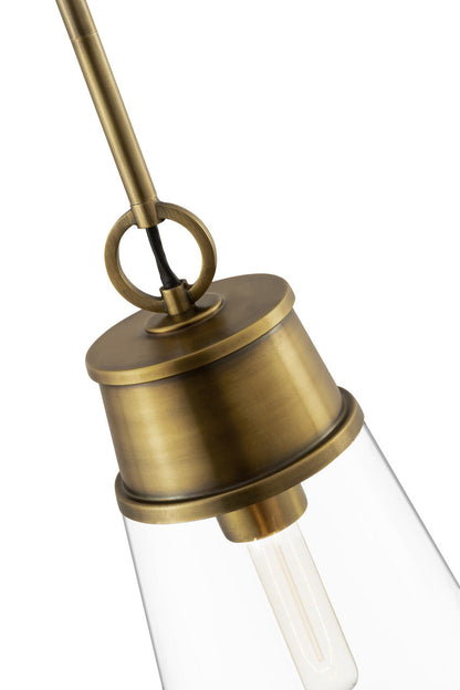 Z-Lite Wentworth 1 Light Pendant in Rubbed Brass 2300P8-RB