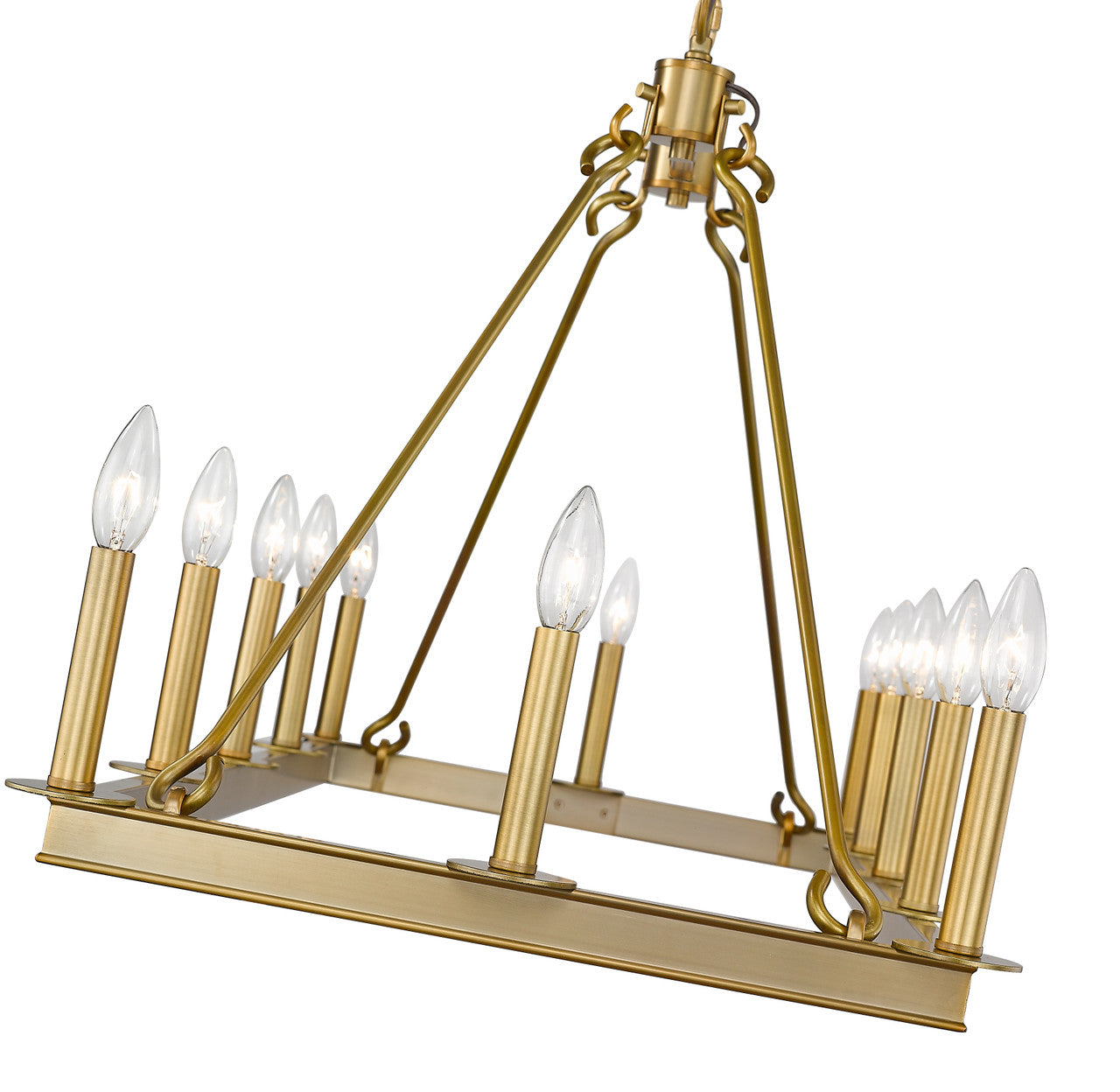 Z-Lite Barclay 12 Light Linear Chandelier in Olde Brass 482-12L-OBR