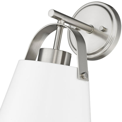 Z-Lite Z-Studio 1 Light Wall Sconce in Matte White + Brushed Nickel 726-1S-MW+BN