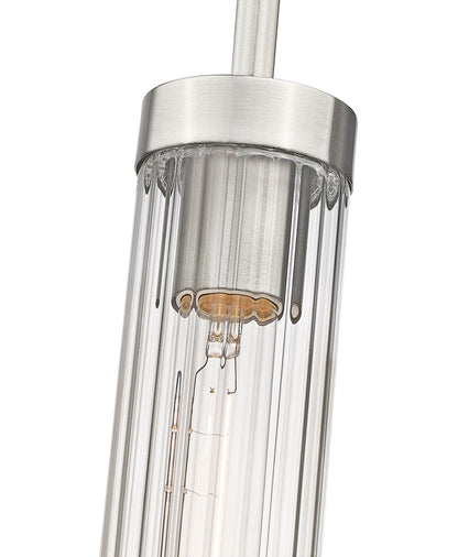 Z-Lite Beau 1 Light Pendant in Brushed Nickel 740P-ROD-BN