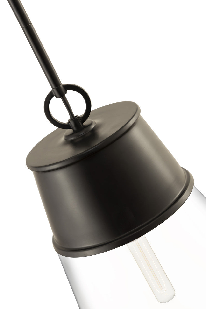 Z-Lite Wentworth 1 Light Pendant in Matte Black 2300P12-MB