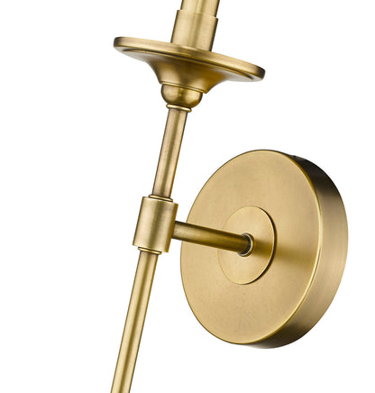 Z-Lite Emily 1 Light Wall Sconce in Rubbed Brass 807-1S-RB