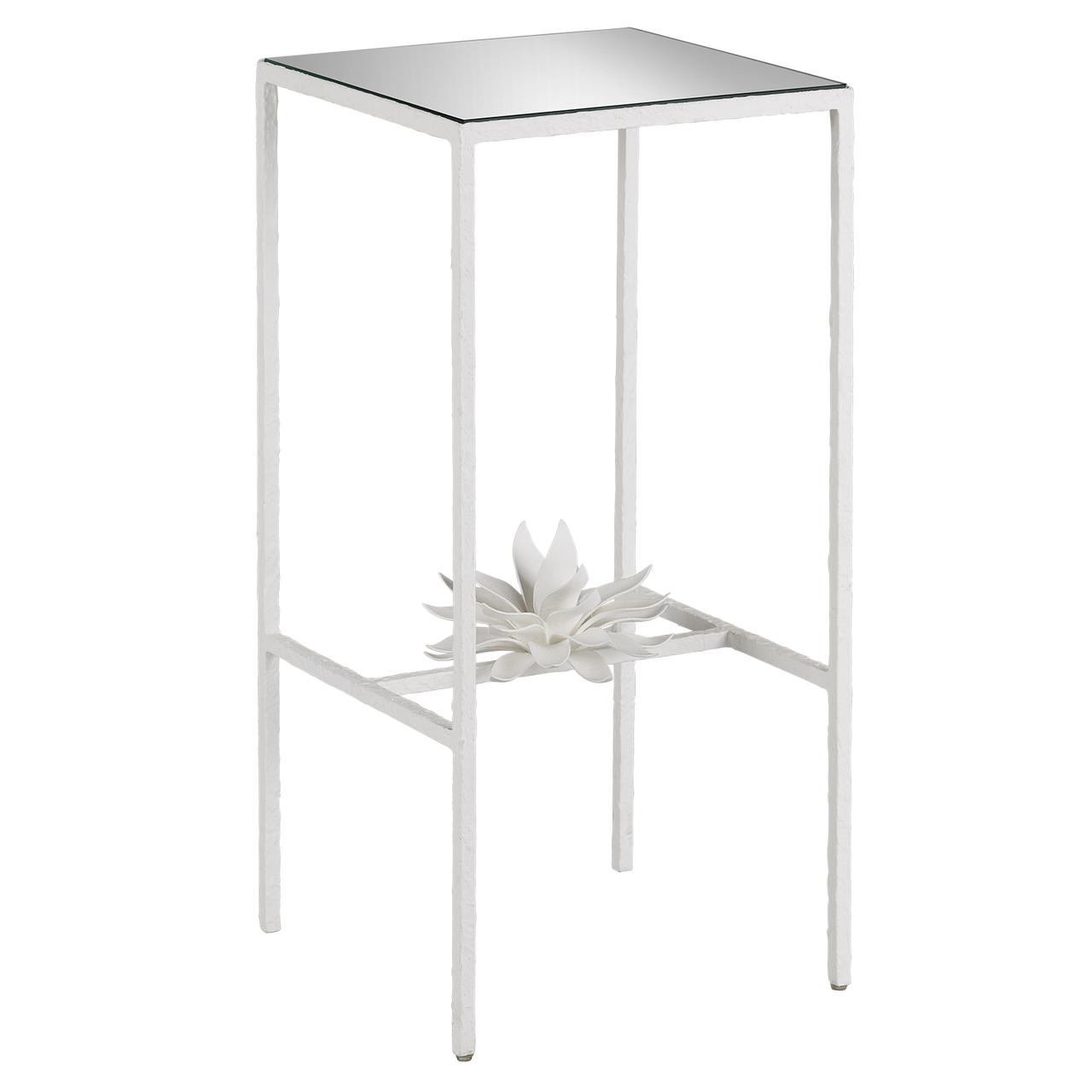 Currey & Co. 24.25" Sisalana Yeso Blanco White Accent Table 4000-0166