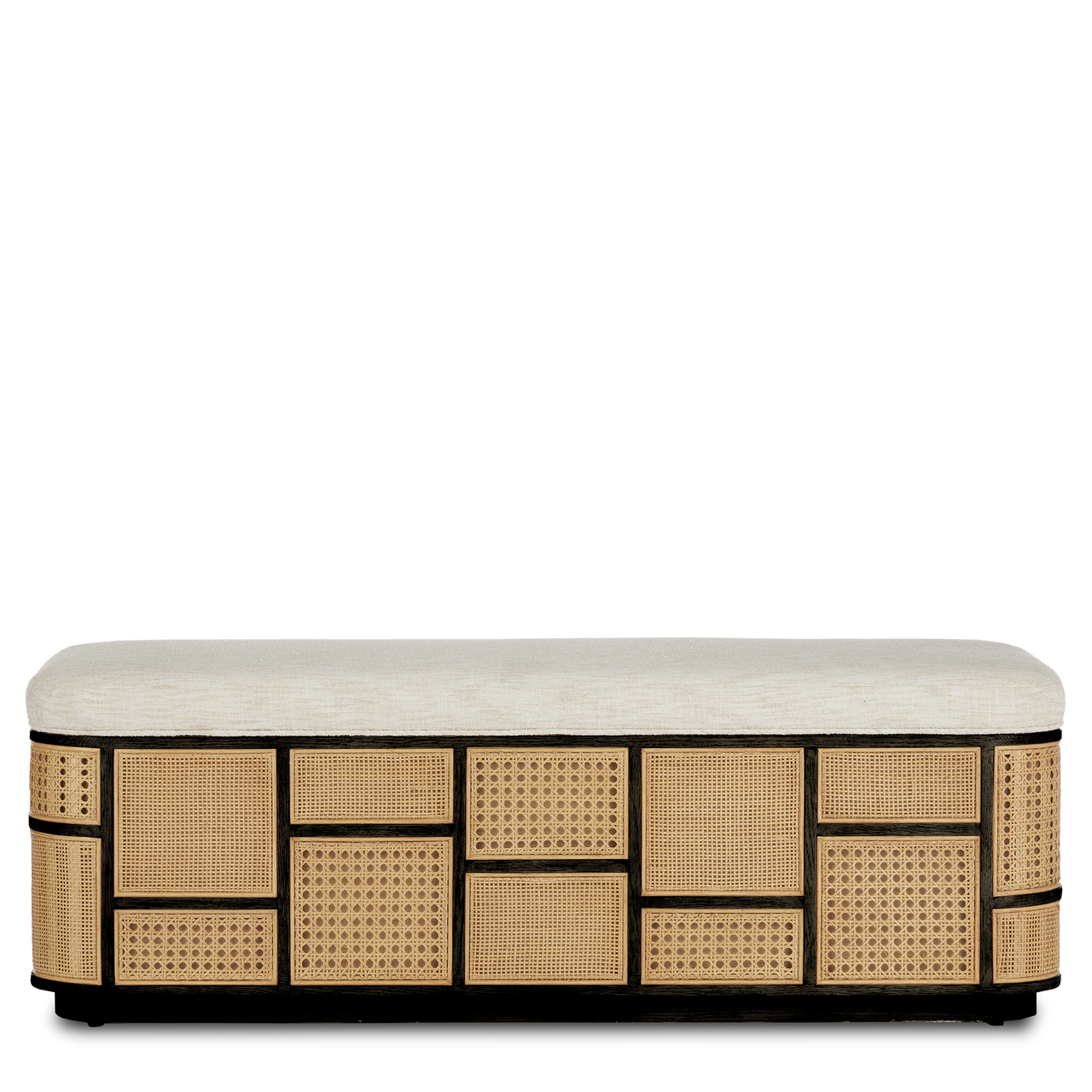 Currey & Co. Anisa Black Storage Bench, Trailside Natural Instinct Safari 7000-0692