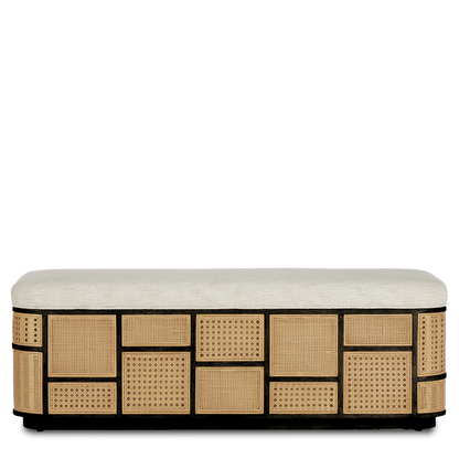 Currey & Co. Anisa Black Storage Bench, Trailside Natural Instinct Safari 7000-0692