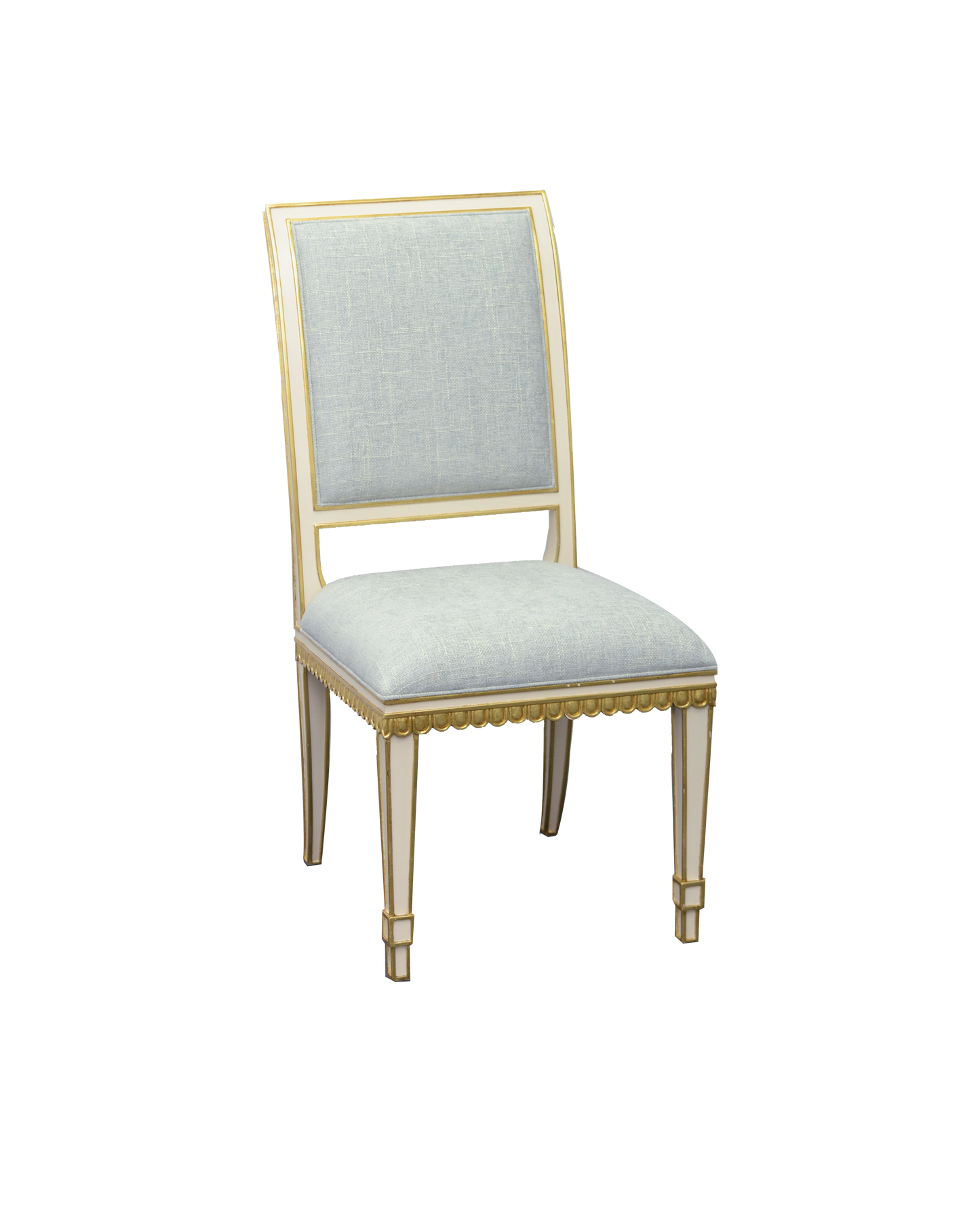 Currey & Co. Upholstered Ines Ivory Dining Chair, Mixology Moonstone 7000-0153