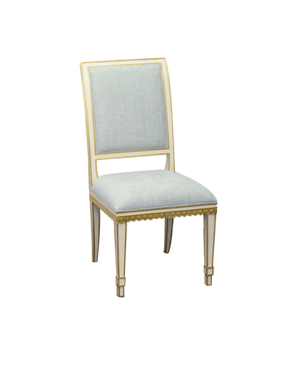 Currey & Co. Upholstered Ines Ivory Dining Chair, Mixology Moonstone 7000-0153