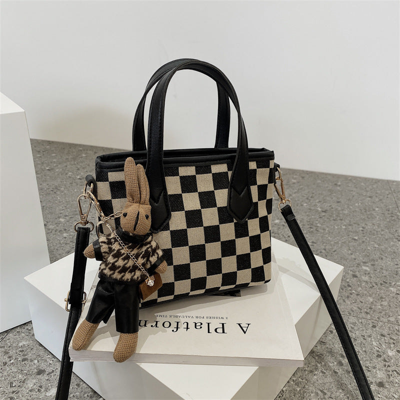 Dahlia Fashion Houndstooth Handbag and Shoulder Bag Checkerboard