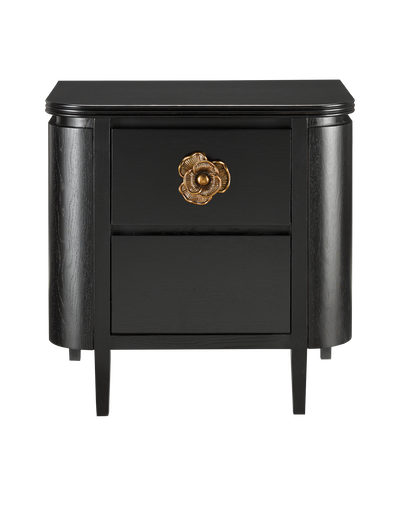 Currey & Co. Briallen Black Nightstand 3000-0098