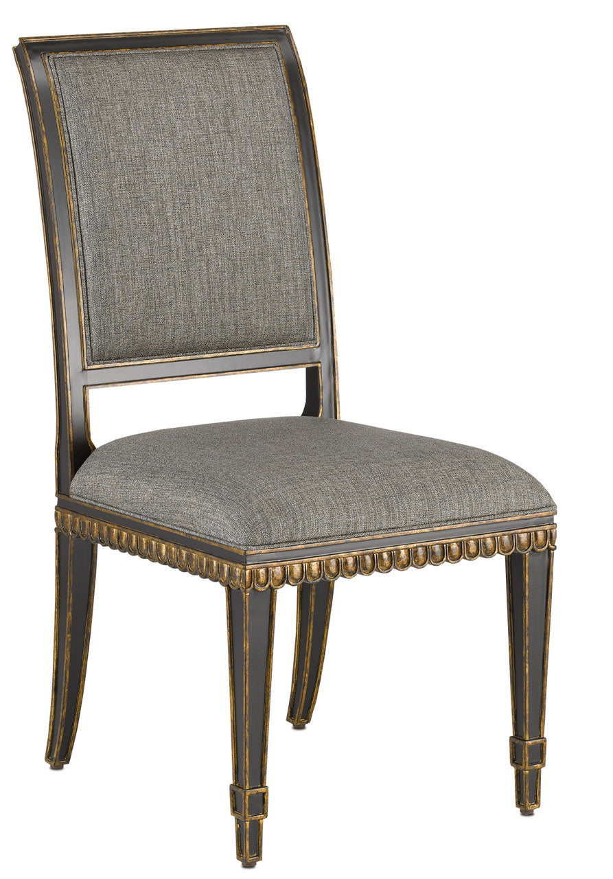 Currey & Co. Ines Peppercorn Black Chair 7000-0163