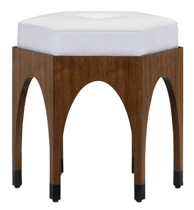 Currey & Co. Dyer Muslin Walnut Ottoman 7000-0271